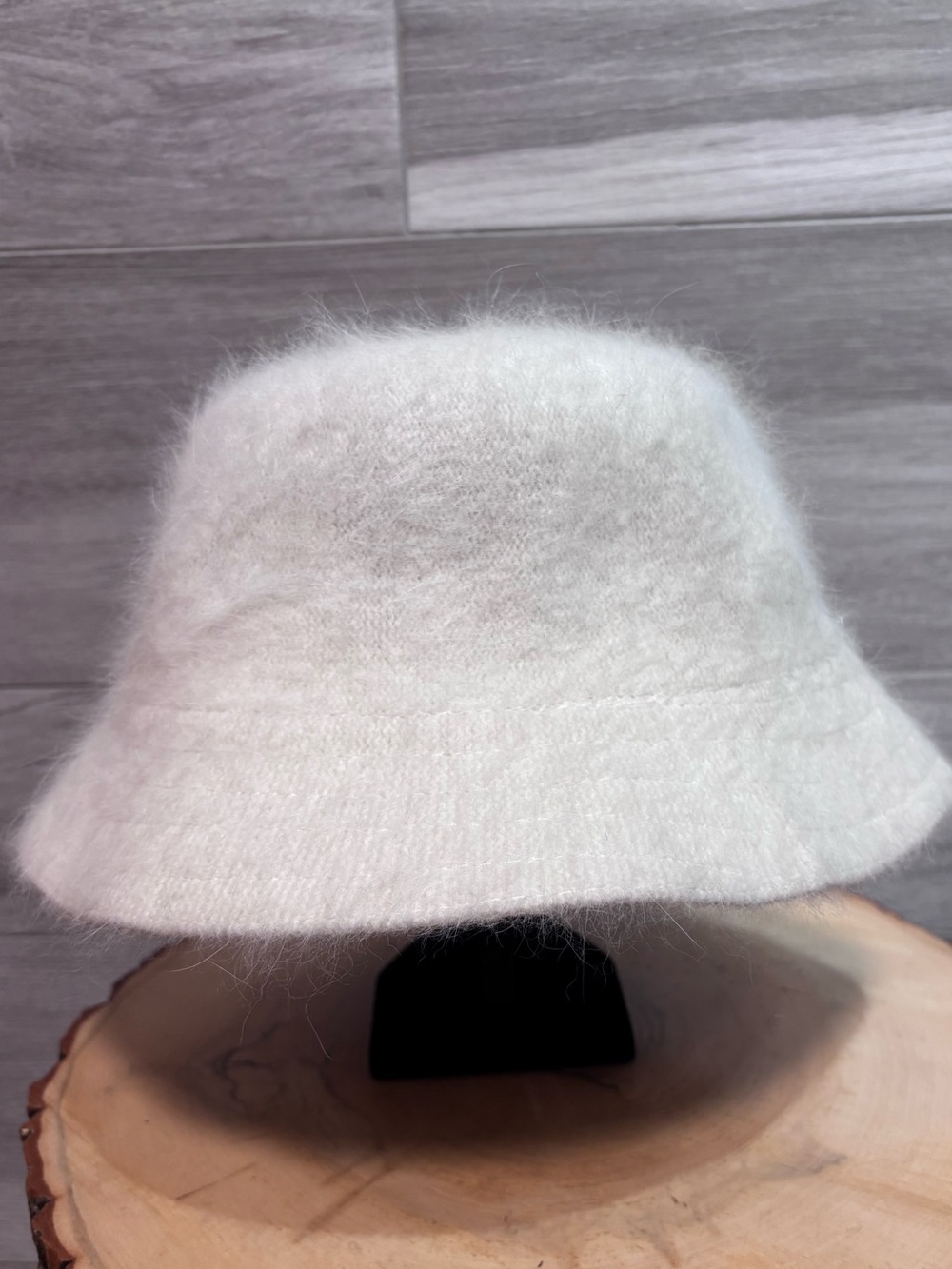 Lovely white Rabbit Fur bucket hat